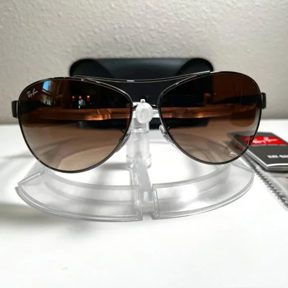 RAY-BAN 3386 FRAME Polished Gunmetal‎ Ray-Ban RB3386 004/13 Brown Gradient & Polished Gunmetal 67  main image 3